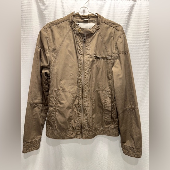 Vintage Y2K 100% Cotton Bomber Lightweight Zip Tan Brown Jacket Size Small - Picture 5 of 16